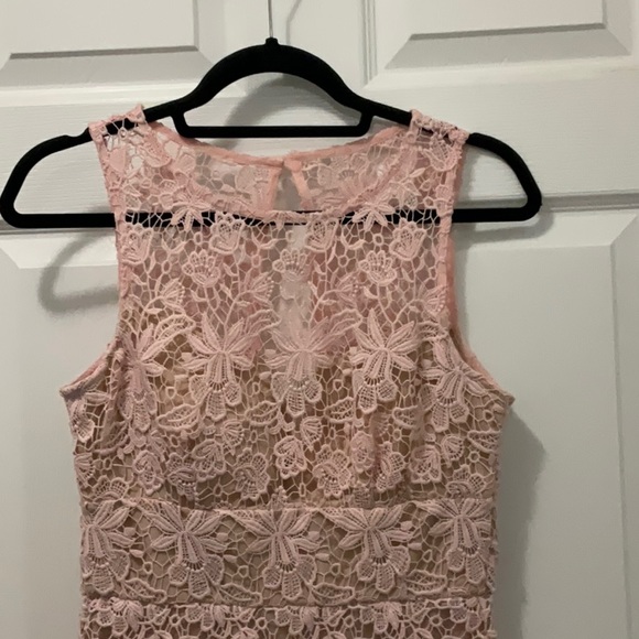 Bisou Bisou Michele Bohbot  Peach Eyelet Dress - Picture 2 of 12